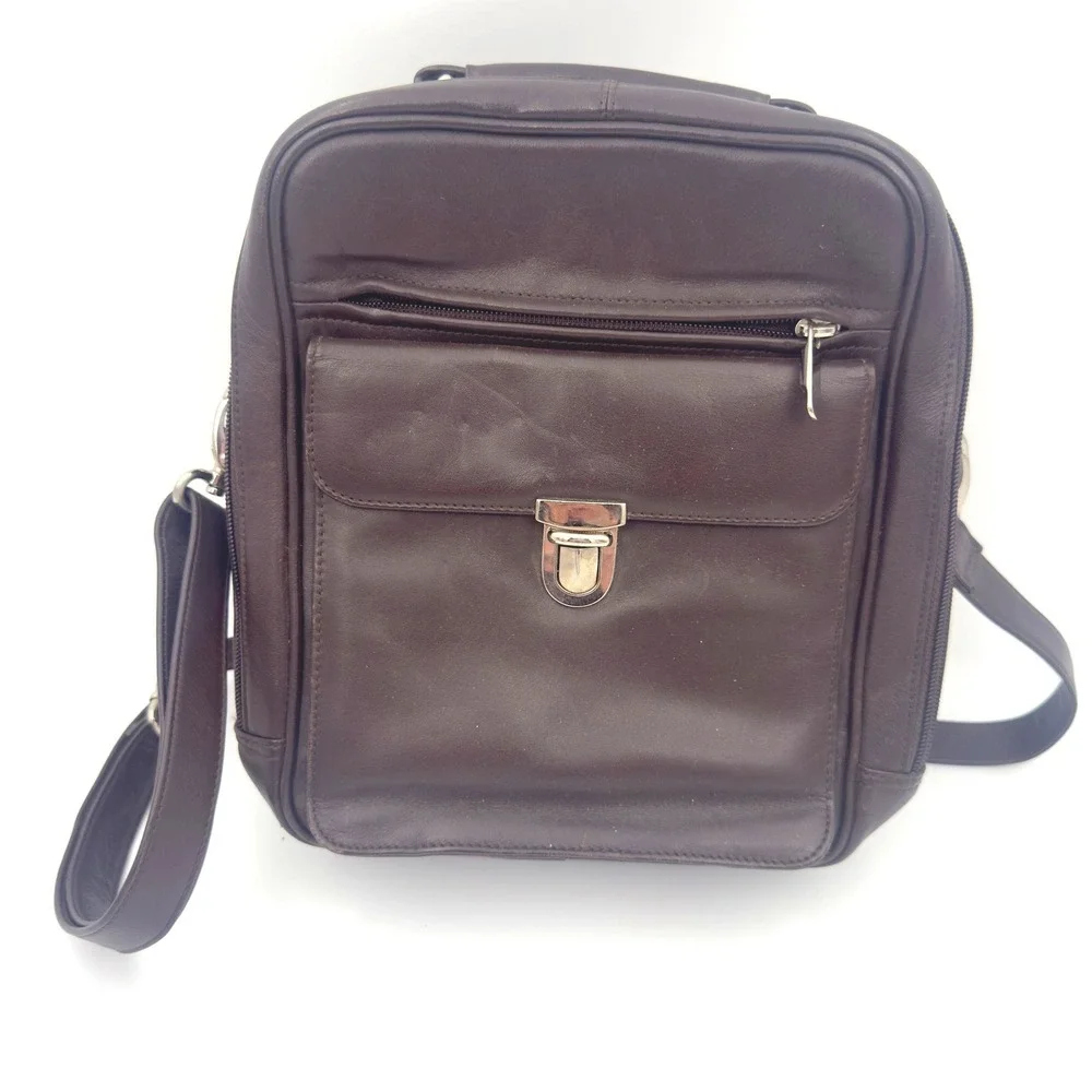 Osgoode Marley Leather Messenger Crossbody Bag Brown Medium